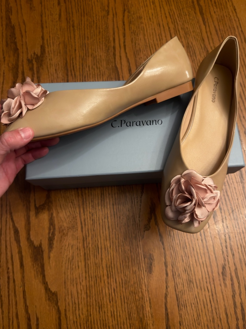 C.Paravano Flower Ballerina Flats - Latte - Picture 2 of 5